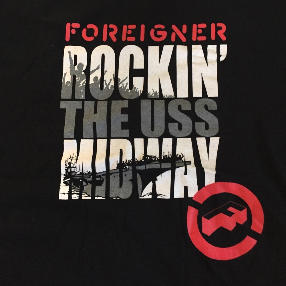 XXL Foreigner band USS Midway souvenir concert shirt